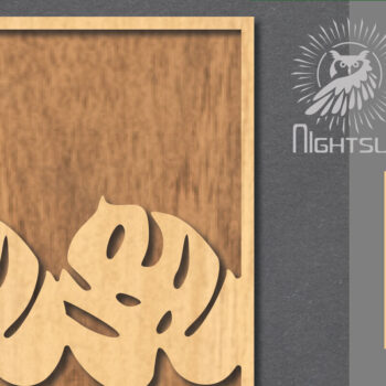 Intra απο ξύλο plywood 3mm-4mm πάχος – Σημάδι κοπής με λέιζερ τροπικών φύλλων 3 Δίασταση  20x20 cm INTRAFABR-121107274 - Image 1