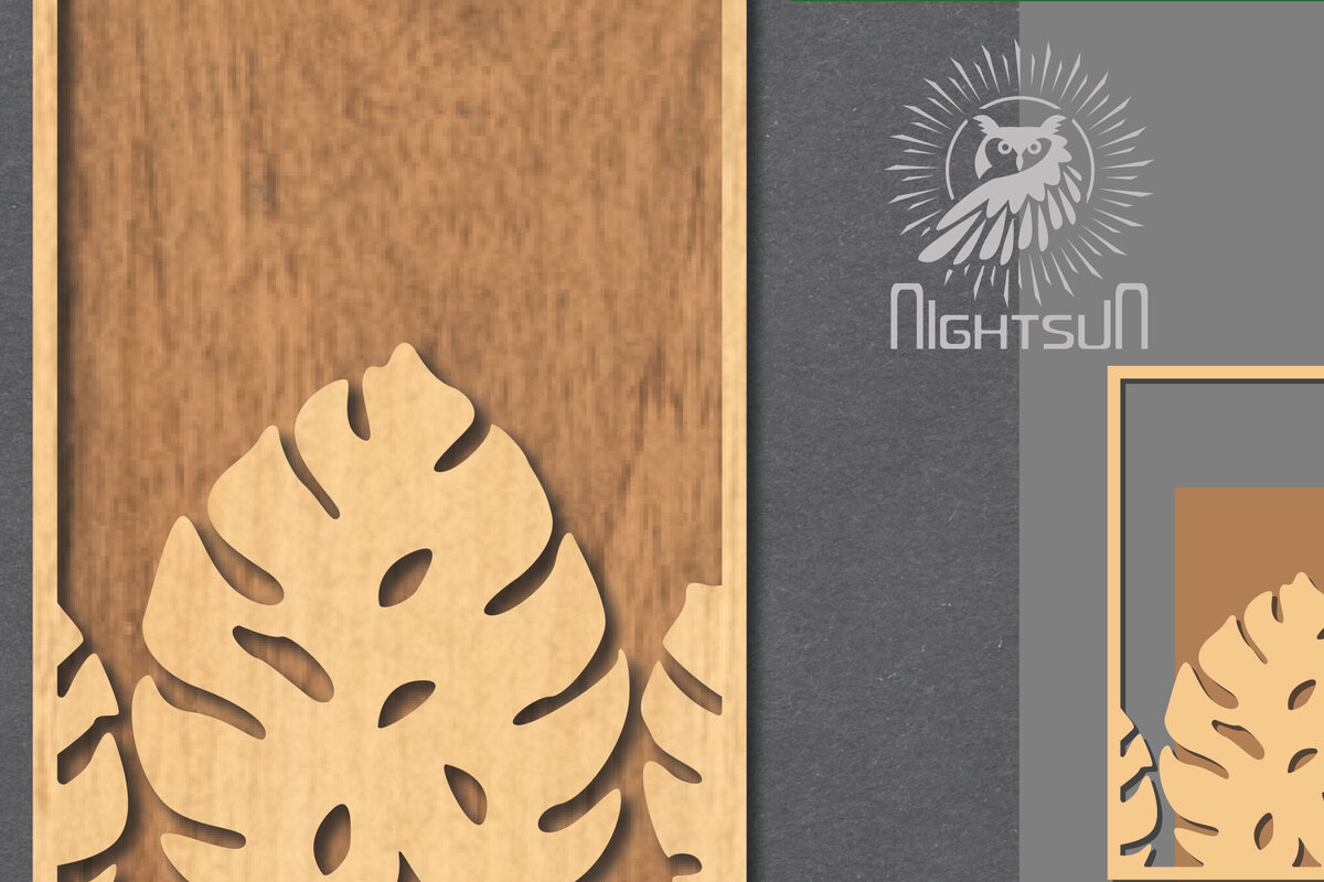 Intra απο ξύλο plywood 3mm-4mm πάχος – Σημάδι κοπής με λέιζερ τροπικών φύλλων 4 Δίασταση  20x20 cm INTRAFABR-121107309