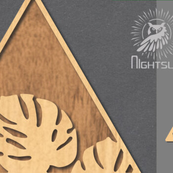 Intra απο ξύλο plywood 3mm-4mm πάχος – Σημάδι κοπής με λέιζερ τροπικών φύλλων 5 Δίασταση  20x20 cm INTRAFABR-121107386 - Image 1