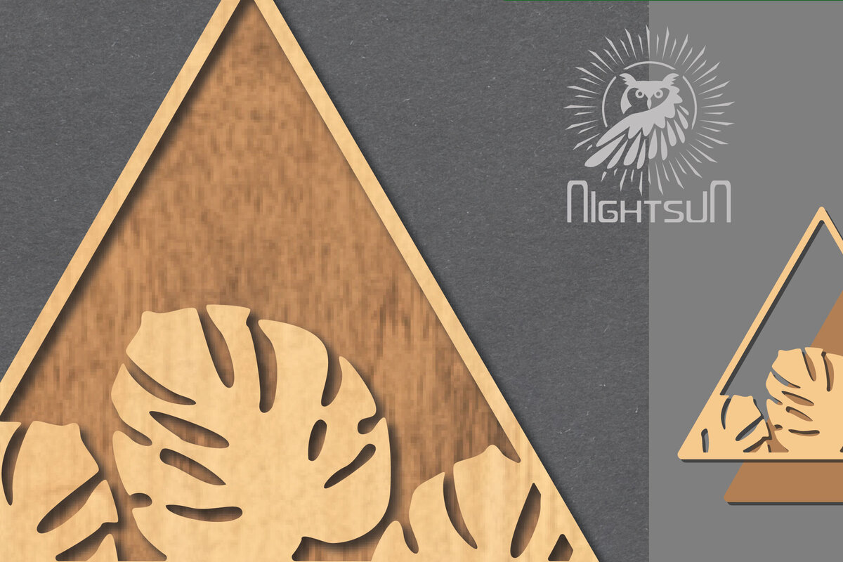 Intra απο ξύλο plywood 3mm-4mm πάχος – Σημάδι κοπής με λέιζερ τροπικών φύλλων 5 Δίασταση  20x20 cm INTRAFABR-121107386