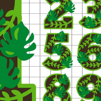 Intra απο ξύλο plywood 3mm-4mm πάχος – Τροπικά Φύλλα Αριθμοί 3D Δίασταση  20x20 cm INTRAFABR-95729215 - Image 2