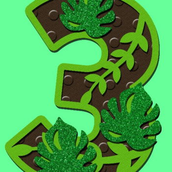 Intra απο ξύλο plywood 3mm-4mm πάχος – Τροπικά Φύλλα Αριθμοί 3D Δίασταση  20x20 cm INTRAFABR-95729215 - Image 4