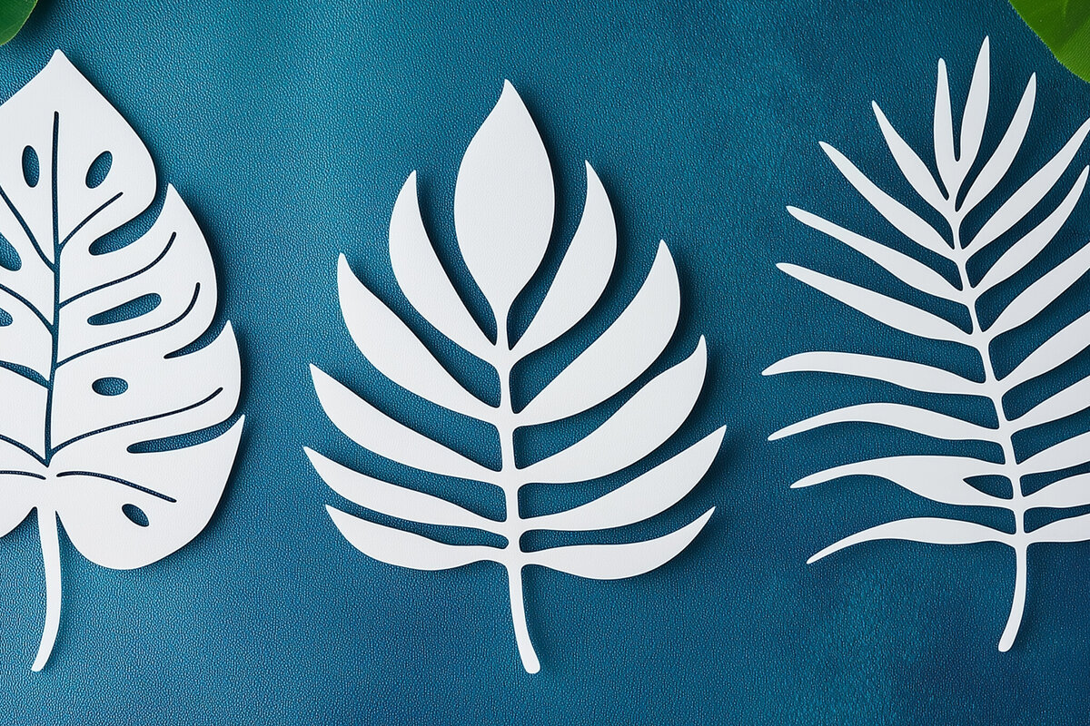 Intra απο ξύλο plywood 3mm-4mm πάχος – Δέσμη με τροπικά φύλλα Δίασταση  20x20 cm INTRAFABR-104048292