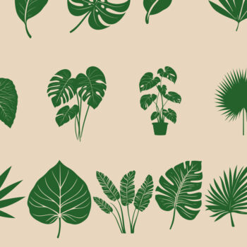 Intra απο ξύλο plywood 3mm-4mm πάχος – Tropical Leaves Bundle with Monstera Δίασταση  20x20 cm INTRAFABR-119011734 - Image 1