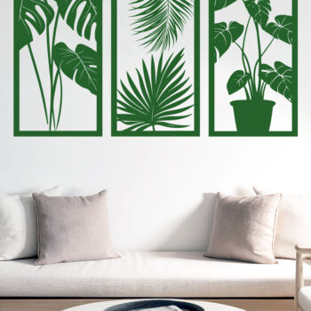 Intra απο ξύλο plywood 3mm-4mm πάχος – Tropical Leaves Bundle with Monstera Δίασταση  20x20 cm INTRAFABR-119011734 - Image 4