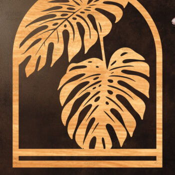 Intra απο ξύλο plywood 3mm-4mm πάχος – Tropical Macrame Holder Cut Laser Δίασταση  20x20 cm INTRAFABR-122193355 - Image 1