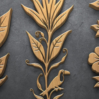 Intra απο ξύλο plywood 3mm-4mm πάχος – Τροπικό καλοκαιρινό πάνελ τοίχου Δίασταση  40x30 cm INTRAFABR-122932793 - Image 3