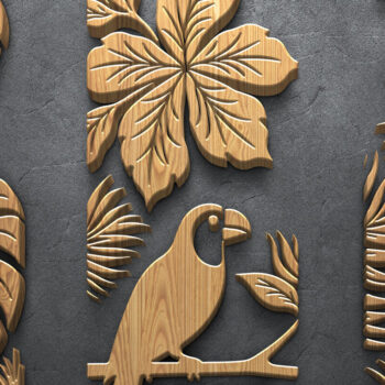 Intra απο ξύλο plywood 3mm-4mm πάχος – Τροπικό καλοκαιρινό πάνελ τοίχου Δίασταση  40x30 cm INTRAFABR-122932793 - Image 5