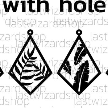 Intra απο ξύλο plywood 3mm-4mm πάχος – Σκουλαρίκια Tropical Teadrop, Monstera Δίασταση  5x5 cm INTRAFABR-25884490 - Image 4