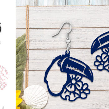 Intra απο ξύλο plywood 3mm-4mm πάχος – Tropical Toucan καλοκαιρινά σκουλαρίκια λέιζερ Δίασταση  5x5 cm INTRAFABR-120640273 - Image 1