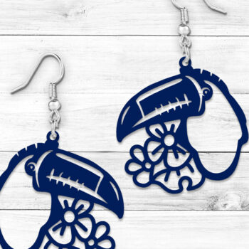 Intra απο ξύλο plywood 3mm-4mm πάχος – Tropical Toucan καλοκαιρινά σκουλαρίκια λέιζερ Δίασταση  5x5 cm INTRAFABR-120640273 - Image 4