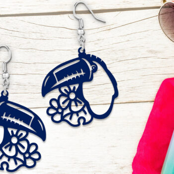 Intra απο ξύλο plywood 3mm-4mm πάχος – Tropical Toucan καλοκαιρινά σκουλαρίκια λέιζερ Δίασταση  5x5 cm INTRAFABR-120640273 - Image 5