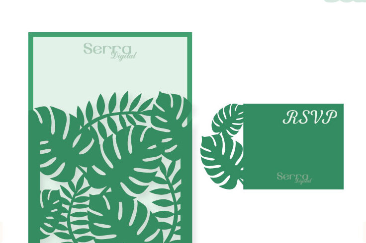 Intra απο ξύλο plywood 3mm-4mm πάχος – Τροπικό προσκλητήριο γάμου Δίασταση  20x20 cm INTRAFABR-4058498