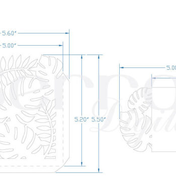 Intra απο ξύλο plywood 3mm-4mm πάχος – Τροπικό προσκλητήριο γάμου Δίασταση  20x20 cm INTRAFABR-4058498 - Image 3