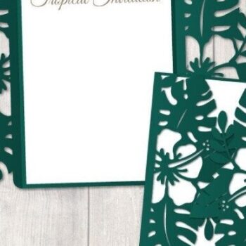 Intra απο ξύλο plywood 3mm-4mm πάχος – Κάρτα Tropical Wedding Ivnitation 5x7 Δίασταση  20x20 cm INTRAFABR-32320348 - Image 1