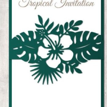 Intra απο ξύλο plywood 3mm-4mm πάχος – Tropical Wedding Ivnitation Δίασταση  20x20 cm INTRAFABR-36899359 - Image 1