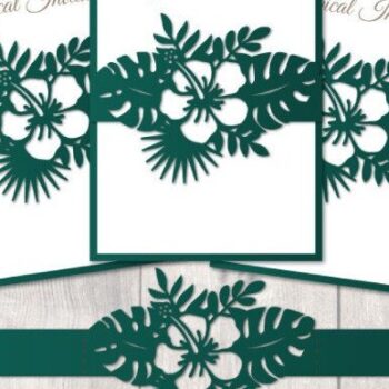 Intra απο ξύλο plywood 3mm-4mm πάχος – Tropical Wedding Ivnitation Δίασταση  20x20 cm INTRAFABR-36899359 - Image 3