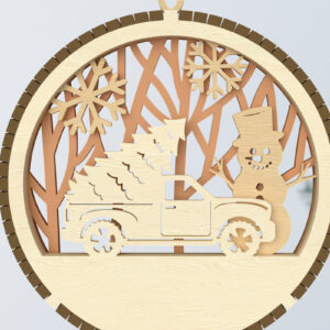 Intra απο ξύλο plywood 3mm-4mm πάχος – Φορτηγό και στολίδι Χριστουγεννιάτικου Δέντρου Δίασταση  20x20 cm INTRAFABR-107963771