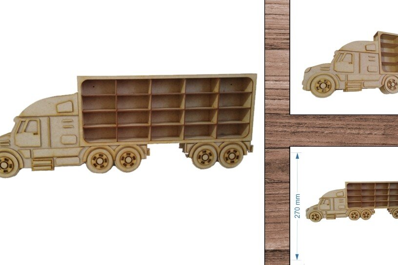 Intra απο ξύλο plywood 3mm-4mm πάχος – Φορτηγό - Δώρο - Ράφι Δίασταση  20x20 cm INTRAFABR-20247717