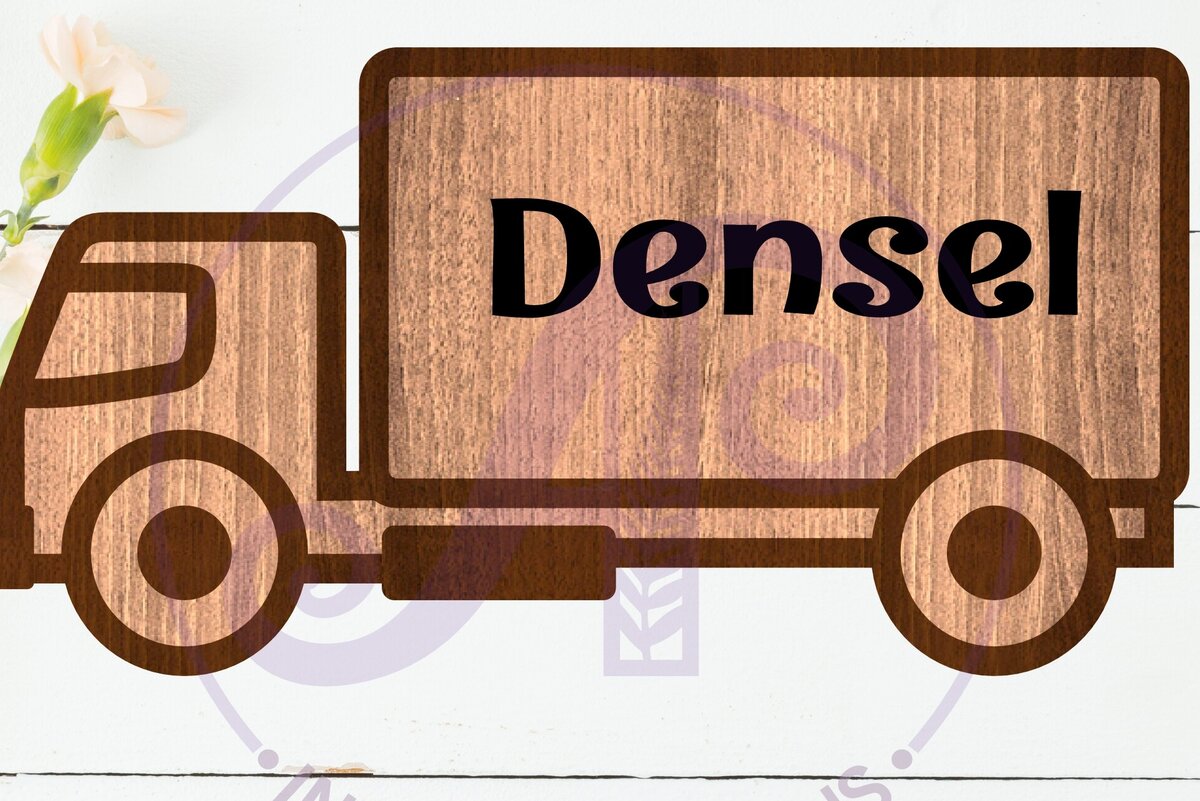 Intra απο ξύλο plywood 3mm-4mm πάχος – Επιτοίχιο σήμα περίγραμμα φορτηγού δύο επιπέδων ονόματος Δίασταση  20x20 cm INTRAFABR-110705985