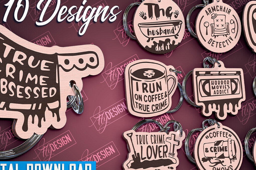 Intra απο ξύλο plywood 3mm-4mm πάχος – Πακέτο κοπής λέιζερ με μπρελόκ True Crime Δίασταση  5x5 cm INTRAFABR-99488880