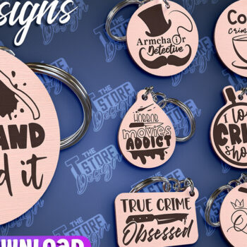 Intra απο ξύλο plywood 3mm-4mm πάχος – Πακέτο κοπής λέιζερ με μπρελόκ True Crime Δίασταση  5x5 cm INTRAFABR-99392627 - Image 1