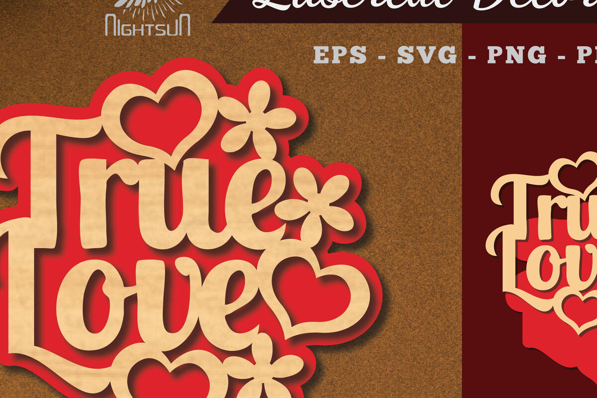 Intra απο ξύλο plywood 3mm-4mm πάχος – Διακόσμηση True Love Cut Laser Δίασταση  20x20 cm INTRAFABR-114021082