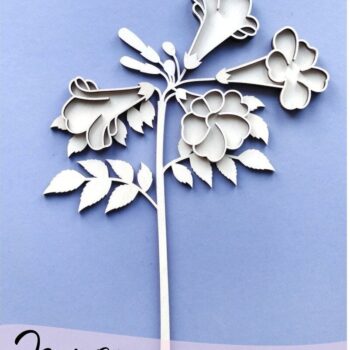 Intra απο ξύλο plywood 3mm-4mm πάχος – Λουλούδι κομμένο με λέιζερ τρομπέτα αμπέλου Δίασταση  20x20 cm INTRAFABR-34033712 - Image 2