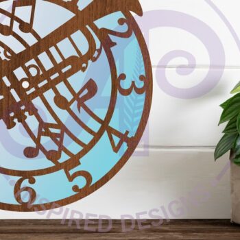 Intra απο ξύλο plywood 3mm-4mm πάχος – Αρχεία κοπής με λέιζερ ρολόι τοίχου τρομπέτας, Δίασταση  40x30 cm INTRAFABR-91393380 - Image 3