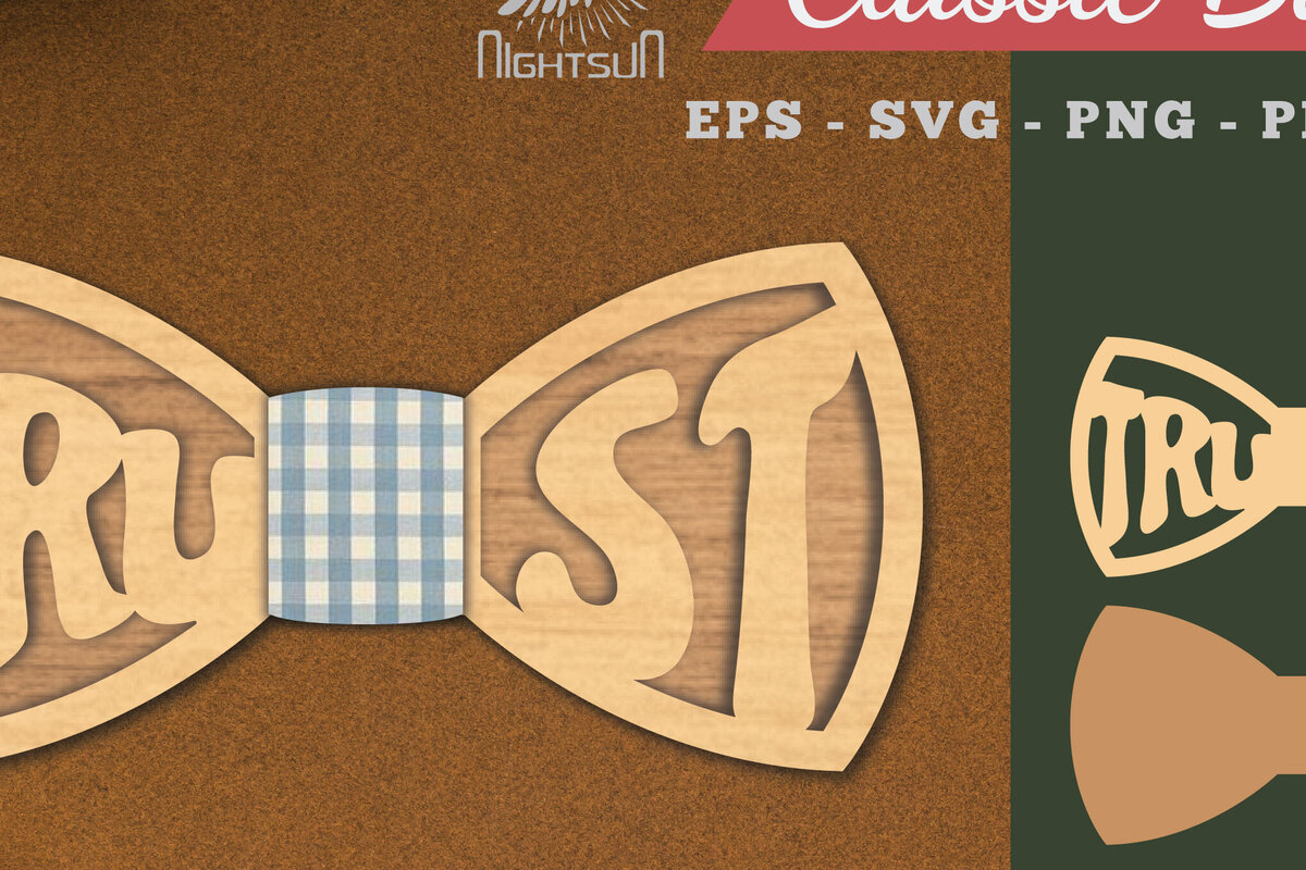 Intra απο ξύλο plywood 3mm-4mm πάχος – Trust παπιγιόν κοπής με λέιζερ Δίασταση  20x20 cm INTRAFABR-112130780