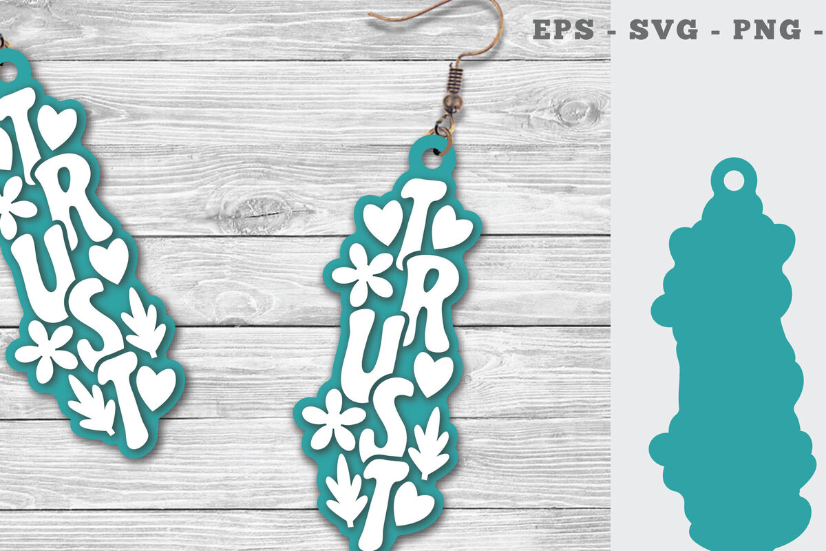 Intra απο ξύλο plywood 3mm-4mm πάχος – Trust Σκουλαρίκια Lasercut Δίασταση  5x5 cm INTRAFABR-111698143