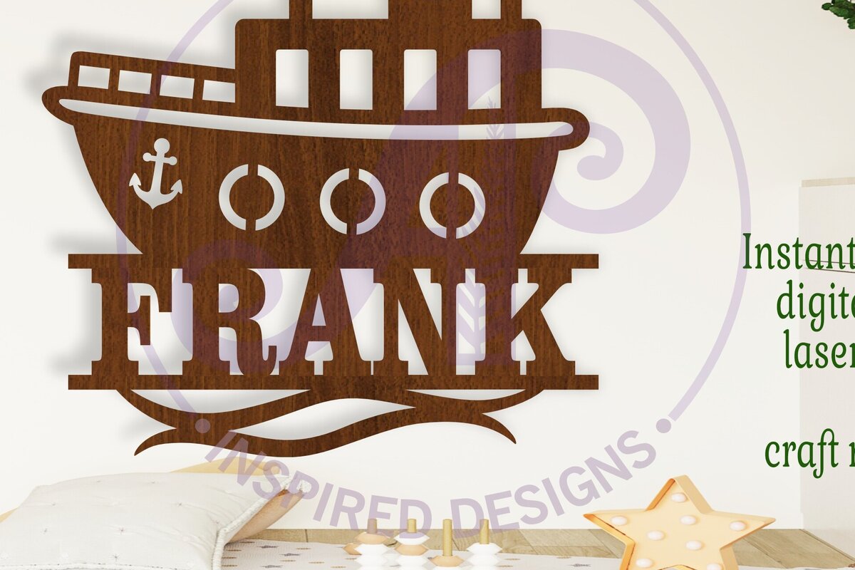 Intra απο ξύλο plywood 3mm-4mm πάχος – Σήμα ονόματος ρυμουλκού Αρχείο κοπής με λέιζερ Δίασταση  20x20 cm INTRAFABR-107326935