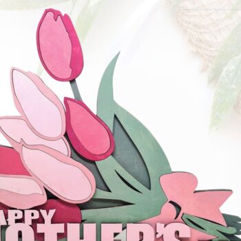 Intra απο ξύλο plywood 3mm-4mm πάχος – Μπουκέτο τουλίπα Mothers Day, Δίασταση  20x20 cm INTRAFABR-95123443 - Image 4