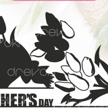 Intra απο ξύλο plywood 3mm-4mm πάχος – Μπουκέτο τουλίπα Mothers Day, Δίασταση  20x20 cm INTRAFABR-95123443 - Image 5