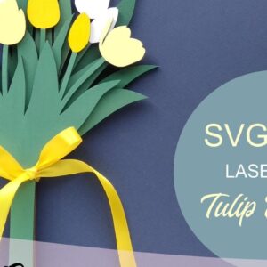 Intra απο ξύλο plywood 3mm-4mm πάχος – Μπουκέτο τουλίπας Flower Δίασταση  20x20 cm INTRAFABR-33968265