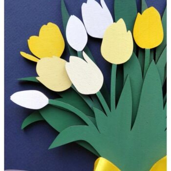 Intra απο ξύλο plywood 3mm-4mm πάχος – Μπουκέτο τουλίπας Flower Δίασταση  20x20 cm INTRAFABR-33968265 - Image 4