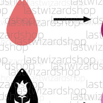 Intra απο ξύλο plywood 3mm-4mm πάχος – Σκουλαρίκια Tulip Flower, Faux Leather Δίασταση 5x5 cm INTRAFABR-25318681 - Image 2