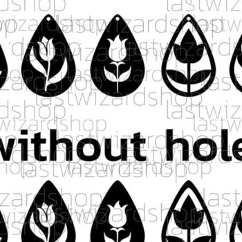 Intra απο ξύλο plywood 3mm-4mm πάχος – Σκουλαρίκια Tulip Flower, Faux Leather Δίασταση 5x5 cm INTRAFABR-25318681 - Image 3