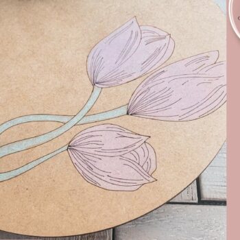 Intra απο ξύλο plywood 3mm-4mm πάχος – Στρογγυλή πινακίδα τουλίπας Δίασταση  20x20 cm INTRAFABR-71443445 - Image 3