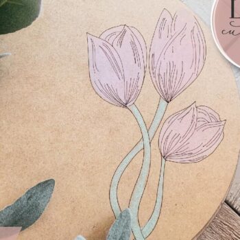 Intra απο ξύλο plywood 3mm-4mm πάχος – Στρογγυλή πινακίδα τουλίπας Δίασταση  20x20 cm INTRAFABR-71443445 - Image 4