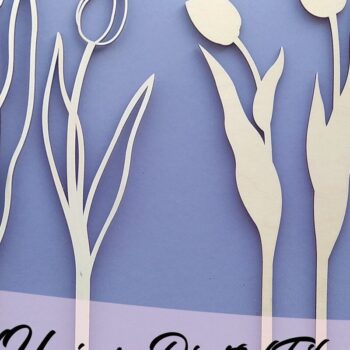 Intra απο ξύλο plywood 3mm-4mm πάχος – Λουλούδι κομμένο με λέιζερ Tulip Δίασταση  20x20 cm INTRAFABR-33968685 - Image 3