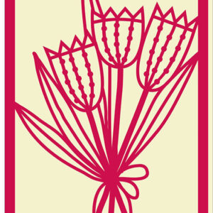 Intra απο ξύλο plywood 3mm-4mm πάχος – Κάρτα λουλουδιών τουλίπες Cut Δίασταση  20x20 cm INTRAFABR-29640399