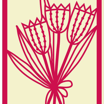 Intra απο ξύλο plywood 3mm-4mm πάχος – Κάρτα λουλουδιών τουλίπες Cut Δίασταση  20x20 cm INTRAFABR-29640399 - Image 1