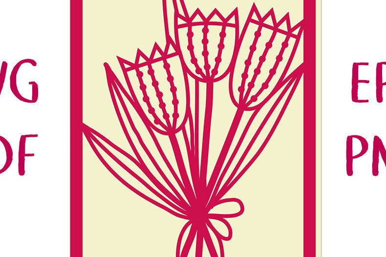 Intra απο ξύλο plywood 3mm-4mm πάχος – Κάρτα λουλουδιών τουλίπες Cut Δίασταση  20x20 cm INTRAFABR-29640399