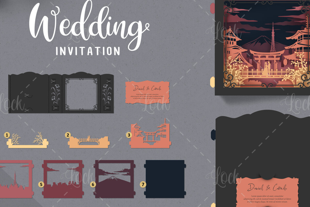 Intra απο ξύλο plywood 3mm-4mm πάχος – Tunnel Cards Προσκλητήριο γάμου στο Τόκιο Δίασταση  20x20 cm INTRAFABR-85824331