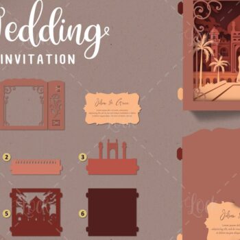 Intra απο ξύλο plywood 3mm-4mm πάχος – Tunnel Cards Προσκλητήριο γάμου Δίασταση  20x20 cm INTRAFABR-35843817 - Image 1