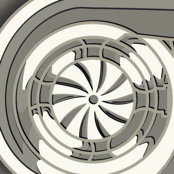 Intra απο ξύλο plywood 3mm-4mm πάχος – Turbine Multilayer/3D Layered Δίασταση  20x20 cm INTRAFABR-61873610 - Image 1