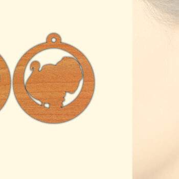 Intra απο ξύλο plywood 3mm-4mm πάχος – Ξύλινα σκουλαρίκια Τουρκίας Bird Δίασταση  5x5 cm INTRAFABR-70641162 - Image 1