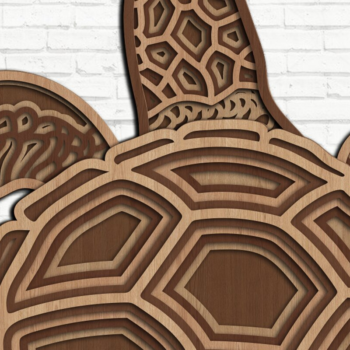 Intra απο ξύλο plywood 3mm-4mm πάχος – TURTLE 3D Multilayer Δίασταση  20x20 cm INTRAFABR-30012519 - Image 2