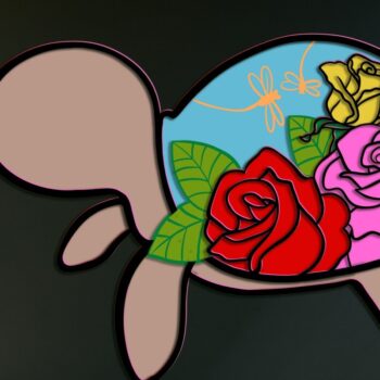 Intra απο ξύλο plywood 3mm-4mm πάχος – Turtle and Rose Multilayers Δίασταση  20x20 cm INTRAFABR-97914192 - Image 2